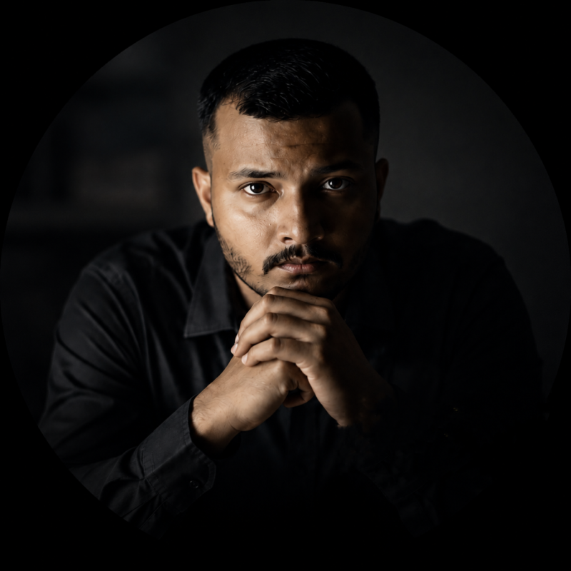 Kumar Aniket in a black shirt